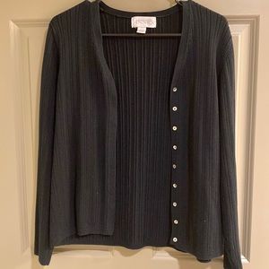 Black cardigan sweater